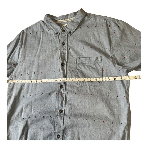 Jack O’Neill Men’s L Gray Cotton Button Up Shirt Surf Print Standard Fit Casual - Picture 7 of 10